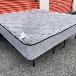 USED King Size Mattress And Platform Bed Frame 