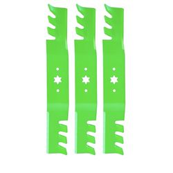 3 Pack Toothed Mulching Lawn Mower Blade Replaces OEM 3, 3A, 3-X Compatible with 50 inch Deck Cub Cad et MTD RZT Troy Bi It RZ