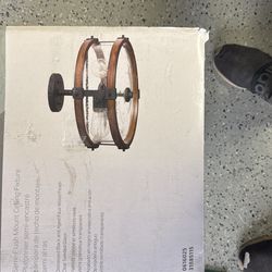 Kichler Barrington 3 -Light 14.75-in Distressed Black Semi Flush Mount Light