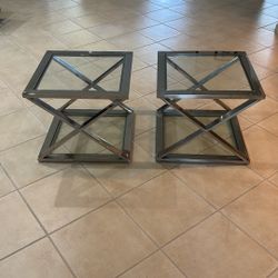 Chrome & Glass End Tables—REDUCED 