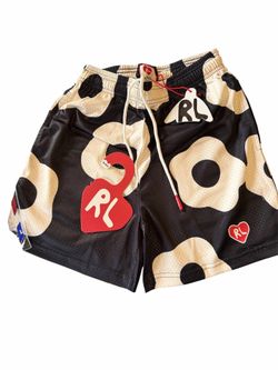 RL Red Letters black & white mesh shorts Small