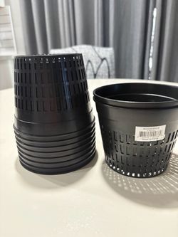 5-Inch Black Plastic Hydroponic Net Pots