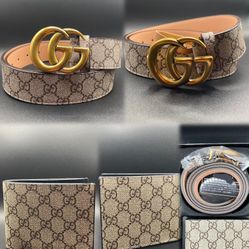 Mens Designer Belt and Wallet Set