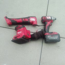 3 Tool Set Milwaukee Orbital Palm Sander,Multi Tool,Impact Driver 