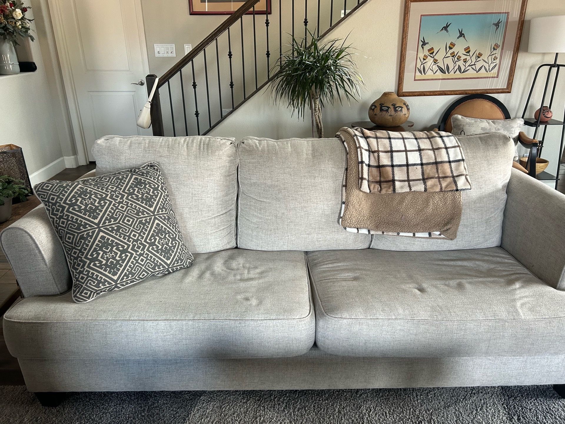 Matching White/Light Gray Sofas – Set of 2