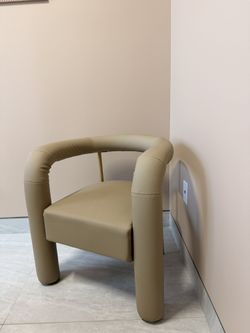 Faux leather modern accent chair