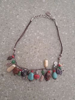 Brighton "Imagine" Boho Gemstone Charm Cord Necklace