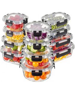 11 Pack Glass Food Storage Containers with Lids, Meal Prep Containers, Airtight