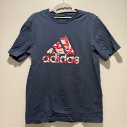 Adidas Blue Graphic Logo T-Shirt Size Small