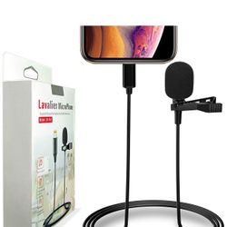 Lavalier Lapel Microphone for iPhone,Professional Omnidirectional Mini Microphone Audio Video Recording,for YouTube Vlogging Facebook TikTok for iPhon