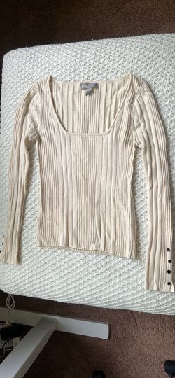 Asos Ribbed Knit Cream Blouse