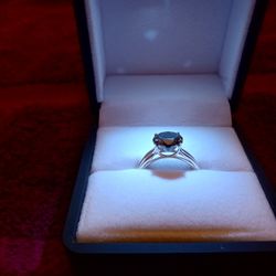 Natural Black Diamond Ring Women's Size 7 