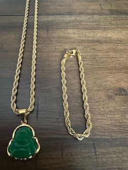 Robe chain in stainless steel set with Buddha pendant