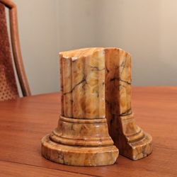 Vintage Orange Marble Bookends