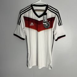 Germany National Team Jersey Mens Small White Adidas 2013 2014 Football NWT