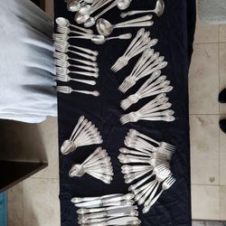 Silver Plated Trays And Flatware