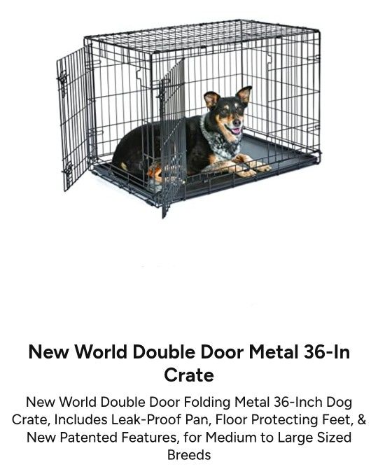 New World Double Door Metal 36-In Crate