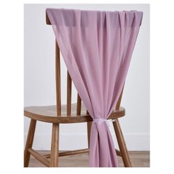 29x120 Inches 5 Pack Dusty Rose/Pink Chiffon Table Runner 10Ft Sheer Wedding Table Runner Tulle Table Runner for Rustic Wedding Decor Birthday Pa