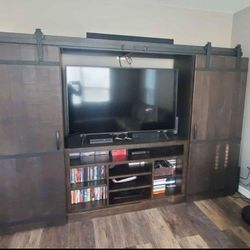 Carriage House Barn Door Entertainment Center