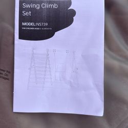 The Climbing Toys and Baby Swing Set for Kids/Toddlers (Model NS739) is a 2-in-1 foldable metal jungle