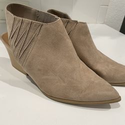 Women’s Cut Out Suede Brown Booties, Size 9