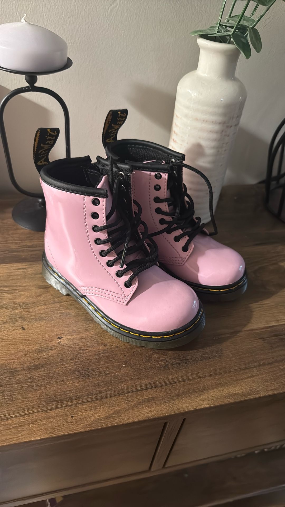 New Toddler Pink Doc Marten Boots Size 7