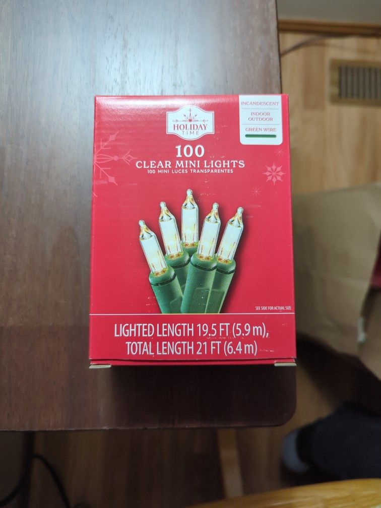 Holiday Time 100 Count Clear Mini Lights Buy One Get One Free Brand New 