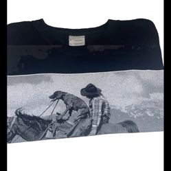 Gildan Designated Driver Funny T-shirt Western Cowboy Horse Dog Mens  Medium 