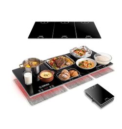 Electric Food Warming Mat, 3-in-1 Independent Temp Control Food Warmers
Removable Heat Insulation Pad & Storage Bag, 10 Temp Settings & 6 Hour Timer, 