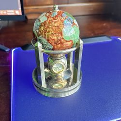 Vintage Alexander Kalifano Gemstone Globe Clock/temperature 