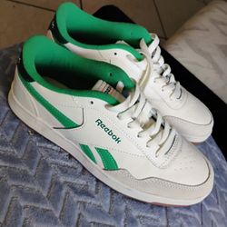 Lime green And White Reebok Tennis Shoes. 
