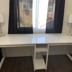 2 Person Desk w/ Storage Shelves ** NO DELIVERY MUST PICK UP **