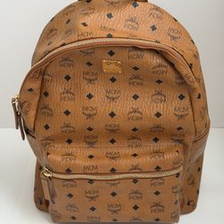 MCM Visetos Backpack in Cognac size M Excellent Condition