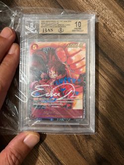 BGS 10 One Piece Awakening Monkey D. Luffy 1st Anniversary Special ST01-012 signed by voice actor  ￼Erica  Schroeder