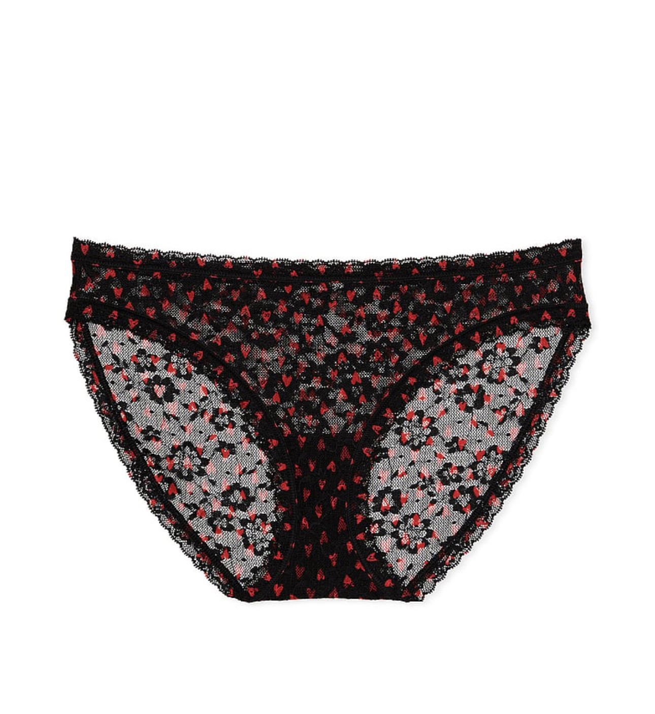 NWT Victoria’s Secret Lace Bikini Panty, Lace in Print, Sz M