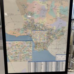 🗺️ Large Framed Los Angeles & OC Zip Code Maps (Set of 2) 🔥