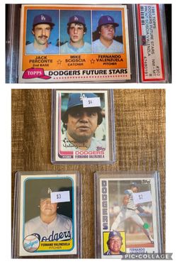 $50 Lot of 4 includes 1981 Topps - Future Stars #302 Valenzuela, Scioscia, Perconte NM-MT PSA 8