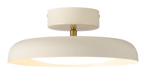 BISAMIYA Modern LED Ceiling Light, Brass Accent, 12.6 Inch Semi Flush Mount