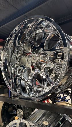 22x12 chrome wheels tires new 8x170 ford