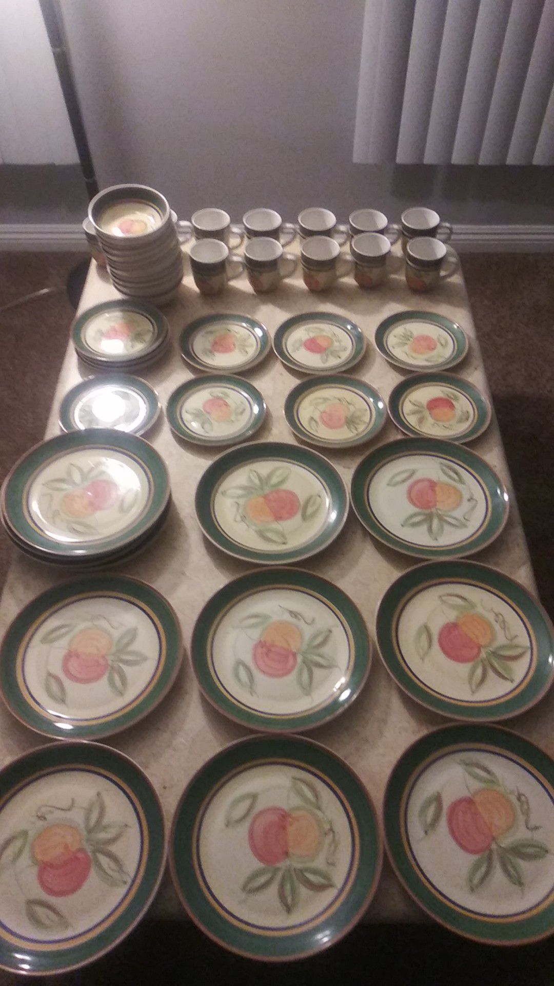 45 Piece Fine China Dinner Ware Plates, Mugs , & Bowls