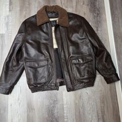 Jos. A. Bank Leather Bomber Jacket