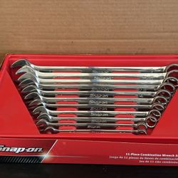 Snap-on Tools 11 pc 12-Point SAE Flank Drive® Combination Wrench Set (3/8–1") 