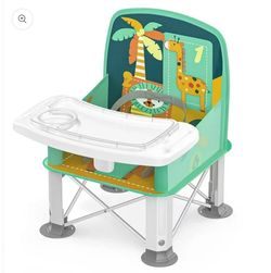 Baby Travel Booster Seat with Double Tray, BabyBond Upgraded Toddler Portable Baby Chair, Booster Seat for Dining Table, Stable and Foldable Booster B