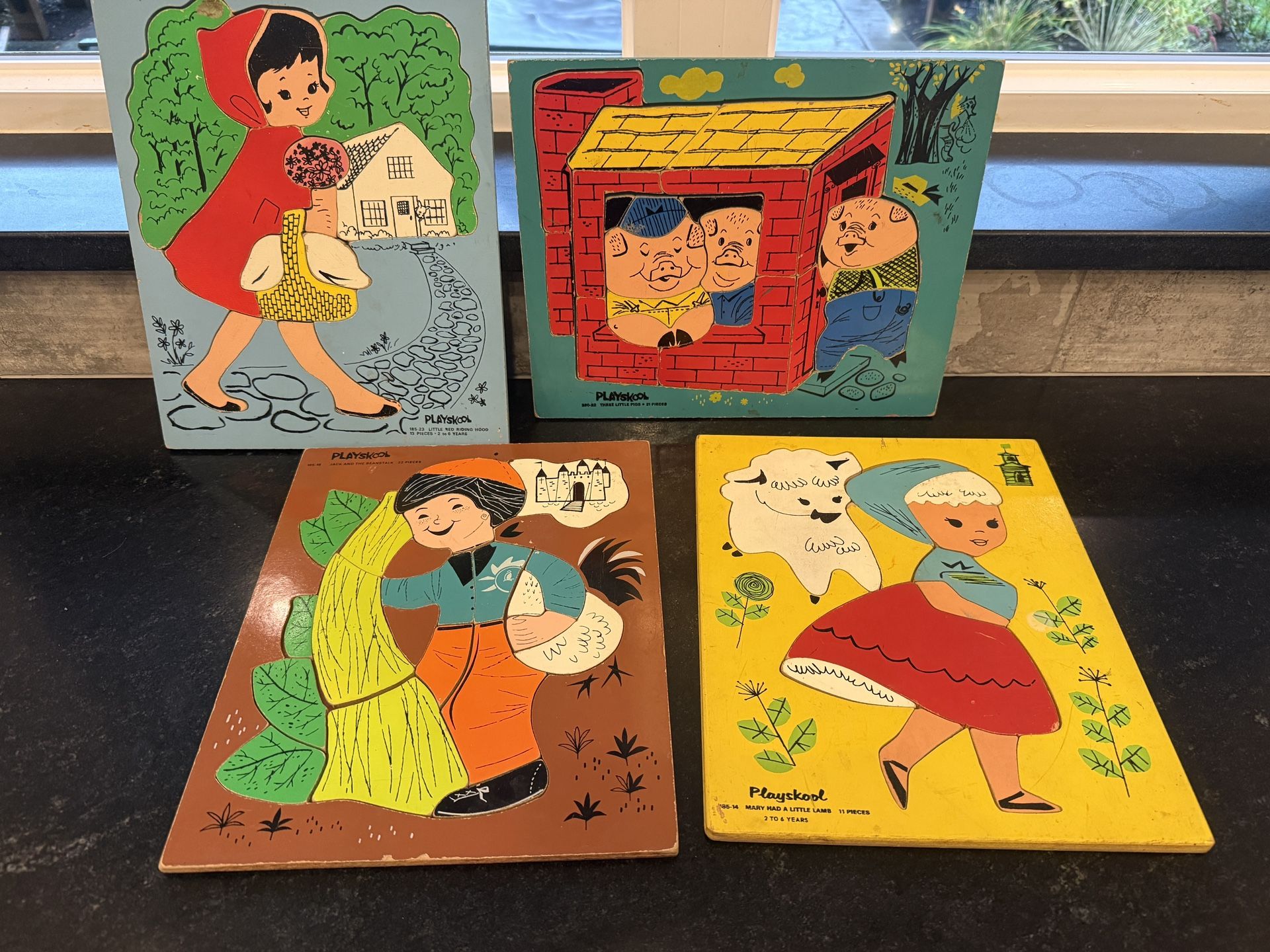Vintage 1960's Playskool Wood Puzzles