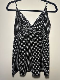 Express Black and White Polka Dot Spaghetti Strap Tank Top