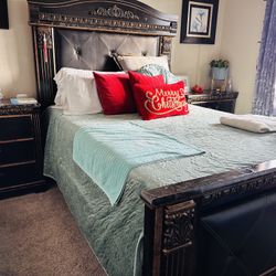 Queen Size Bed 🛏️ And Nightstand For 