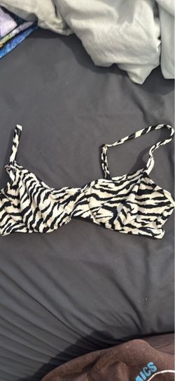 Zebra Print Bikini Top