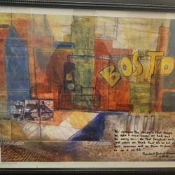 BOSTON STRONG Marathon Urban Abstract 2013 -SIGNED PRINT BY NANCY MARKS 