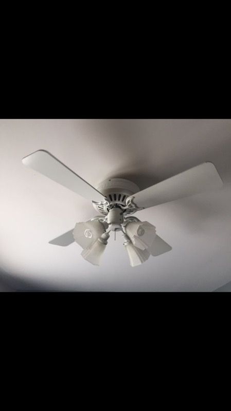 40" ceiling fan 3 lamps white