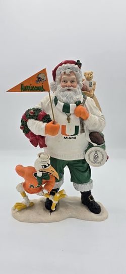 Danbury Mint University of Miami Hurricanes Christmas Santa Claus